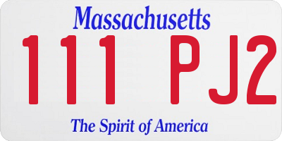MA license plate 111PJ2