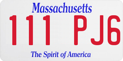 MA license plate 111PJ6