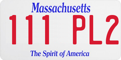 MA license plate 111PL2
