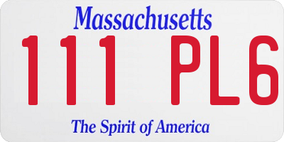 MA license plate 111PL6