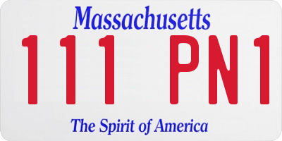 MA license plate 111PN1