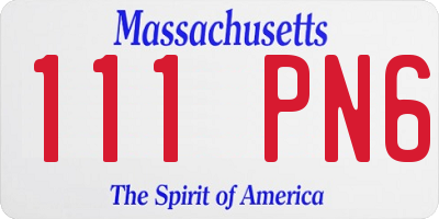 MA license plate 111PN6