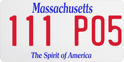 MA license plate 111PO5