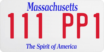 MA license plate 111PP1