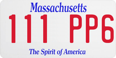 MA license plate 111PP6