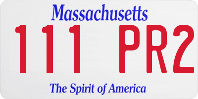 MA license plate 111PR2