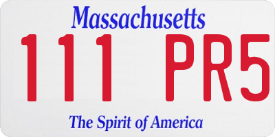 MA license plate 111PR5