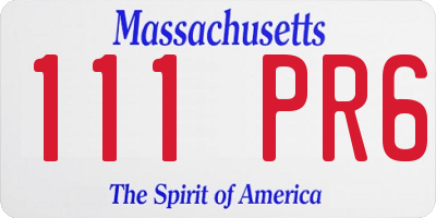 MA license plate 111PR6