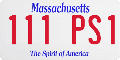 MA license plate 111PS1