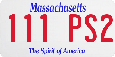 MA license plate 111PS2