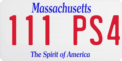 MA license plate 111PS4