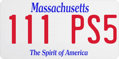 MA license plate 111PS5