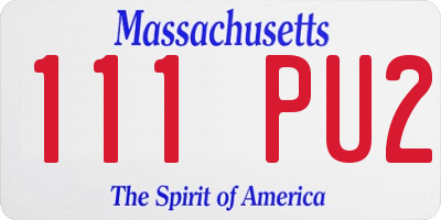 MA license plate 111PU2
