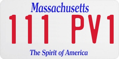 MA license plate 111PV1