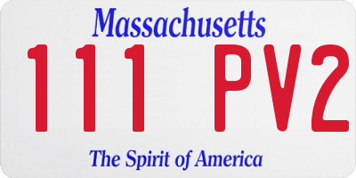 MA license plate 111PV2