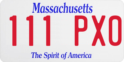 MA license plate 111PX0