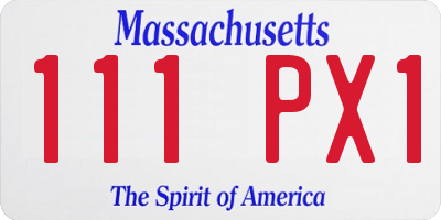 MA license plate 111PX1