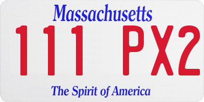MA license plate 111PX2