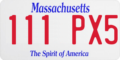 MA license plate 111PX5