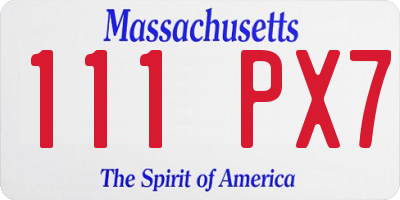 MA license plate 111PX7