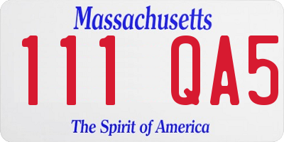 MA license plate 111QA5