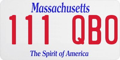 MA license plate 111QB0