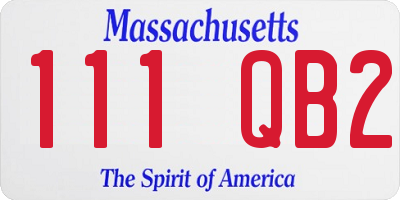 MA license plate 111QB2