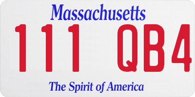 MA license plate 111QB4