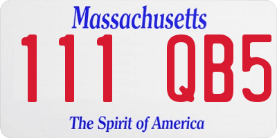 MA license plate 111QB5