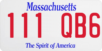 MA license plate 111QB6