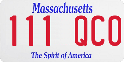 MA license plate 111QC0