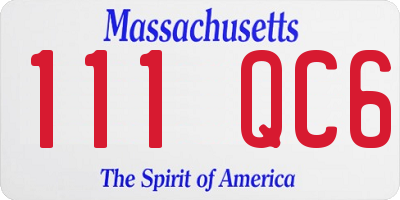 MA license plate 111QC6