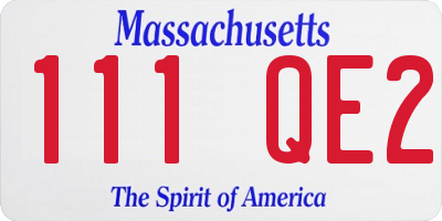 MA license plate 111QE2