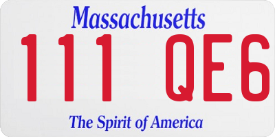 MA license plate 111QE6