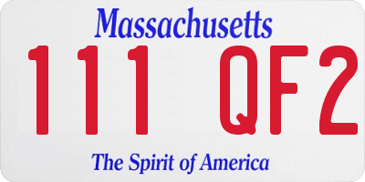 MA license plate 111QF2