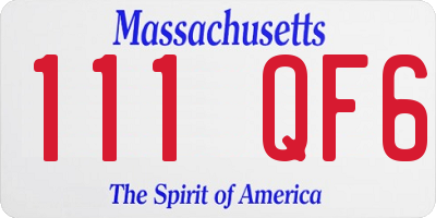 MA license plate 111QF6