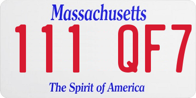 MA license plate 111QF7