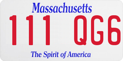 MA license plate 111QG6