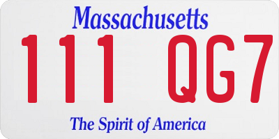 MA license plate 111QG7