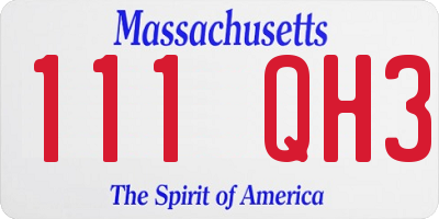 MA license plate 111QH3