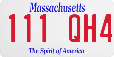 MA license plate 111QH4