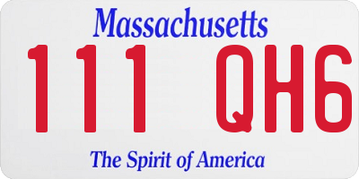 MA license plate 111QH6