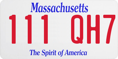 MA license plate 111QH7