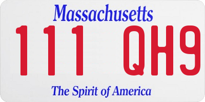 MA license plate 111QH9