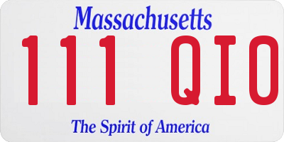 MA license plate 111QI0