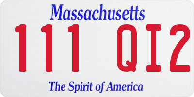 MA license plate 111QI2