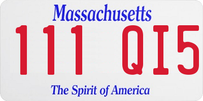 MA license plate 111QI5