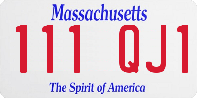 MA license plate 111QJ1