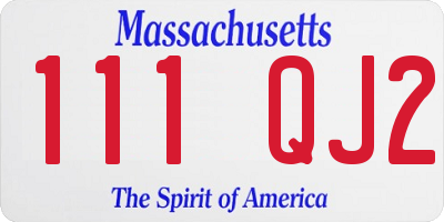 MA license plate 111QJ2