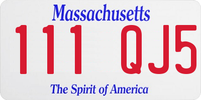 MA license plate 111QJ5